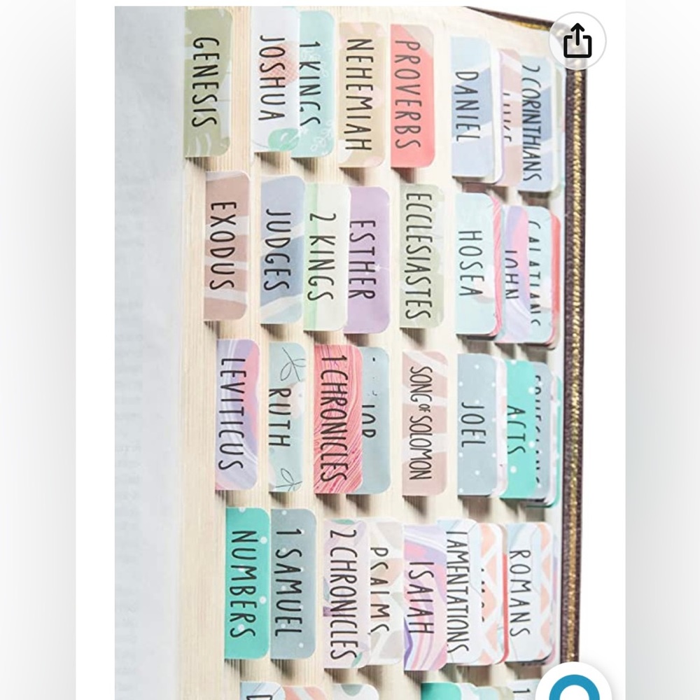 Laminated bible tabs